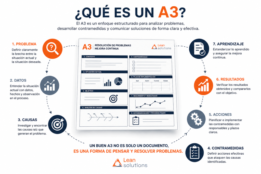 Qué es la metodología A3 para resolución de problemas Lean