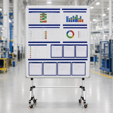 Tablero de gestión visual para controlar indicadores y resultados de producción