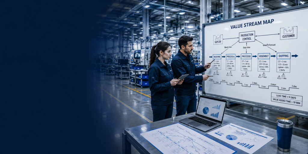 Aplicación de Value Stream Mapping VSM para analizar el flujo de valor de un proceso industrial